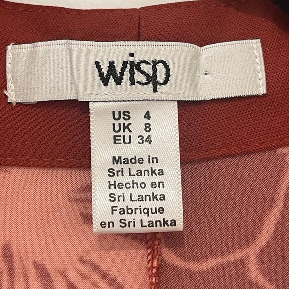 Wisp Maggy London Ella Maxi Jersey Dress Floral Beach Burnt Orange Red 4 S - Picture 7 of 7